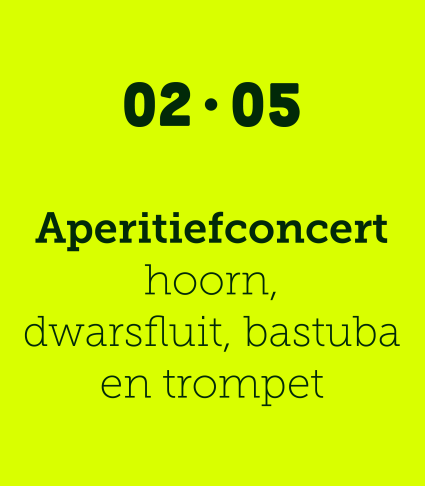 Aperitiefconcert hoorn, dwarsfluit, bastuba en trompet