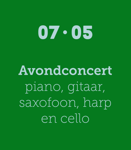 Avondconcert piano, gitaar, saxofoon, harp & cello