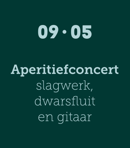 Aperitiefconcert slagwerk, dwarsfluit & gitaar