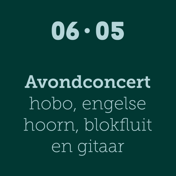 Avondconcert hobo, engelse hoorn, blokfluit en gitaar