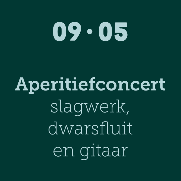 Aperitiefconcert slagwerk, dwarsfluit & gitaar